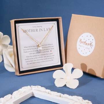 Elegant Mother in Law Necklace Gift with Pearls and CZ