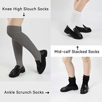KEREDA Women's Slouch Socks - 3 Pairs Comfortable & Stylish