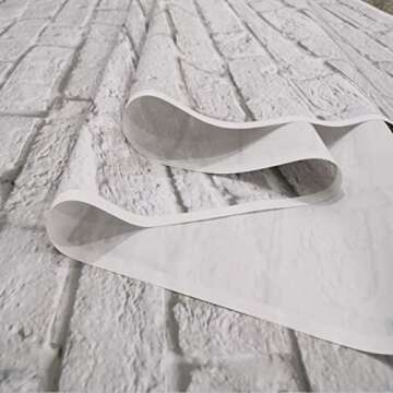 CYLYH 5x7ft White Brick Wall Backdrop Vinyl White Brick Backdrops for Photography Baby Shower Kids Adult Photography Background Studio Prop D136