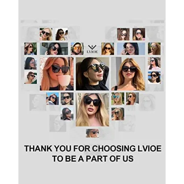 LVIOE Cat Eyes Sunglasses for Women, Polarized Oversized Fashion Vintage Eyewear for Driving Fishing - 99.99% UV Protection