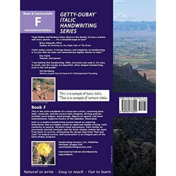 Getty-Dubay Italic Handwriting Series: Book F