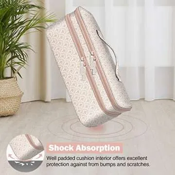 SITHON Double-Layer Travel Carrying Case for Shark FlexStyle/SmoothStyle, Water Resistant Storage Organizer Bag for Airwrap Styler, Also for Revlon One-Step Hair Dryer (Bag Only) (Heart Arch)