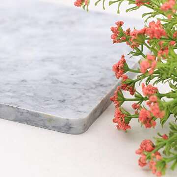 Rectangular Marble Vanity Tray for Counter, Bathroom, Dresser, Nightstand or Desk, 10-1/4" x 6-1/4"