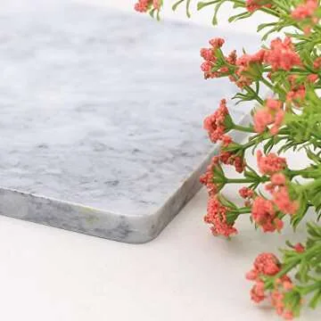 Rectangular Marble Vanity Tray for Counter, Bathroom, Dresser, Nightstand or Desk, 10-1/4" x 6-1/4"