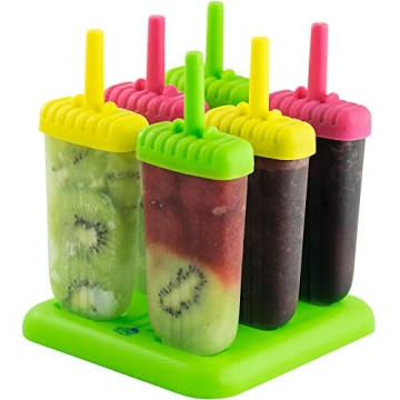 Popsicle Molds Set - 6 Pack BPA Free Ice Popsicle Molds for All Ages