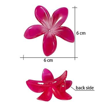 minihope Hibiscus Hair Clip Hawaiian Plumeria Flower Hair Clips,flower claw clip for women and girls（4 Count.）