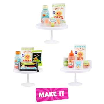Make It Mini Food Diner Series 3 Sushi Restaurant Bundle (3 Pack) Mini Collectibles - MGA's Miniverse, Blind Packaging, DIY, Crafts, Resin Play, Replica Food, NOT Edible, Collectors, 8+