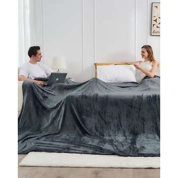 Commollis Oversized King Fleece Blanket 120"x120", Giant Huge Blanket 10'x10' Blanket for Bed, Sofa,Travel and Camping, California Huge Flannel Big Throw BlanketFits The Whole Family and Outdoor