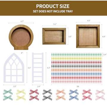 Nuvagiki Farmhouse St Patricks Day Tiered Tray Decor Set,Interchangeable Year Round Seasonal Decorations Spring Decorations for Home Decor Wooden Frames + Mini Arch + Ladder, NO Tray