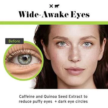 No B.S. (No Bad Stuff) Caffeine Eye Cream with Pure Hyaluronic Acid & Plant Based Squalane Oil, Under Eye Cream for Dark Circles & Puffiness, Skin Care for Women & Men, Vegan, Travel Size, 0.5 FL Oz