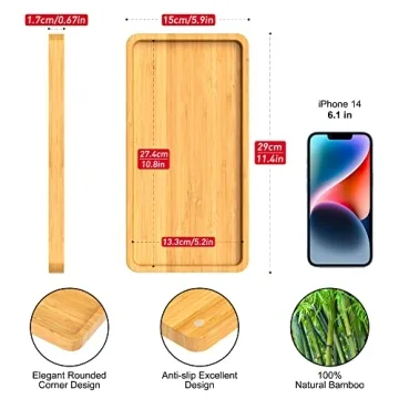 Bellsal Bamboo Bathroom Tray for Organized Living