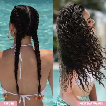 Beachwaver Braid Balm Pre-Braid Prep - Frizz-Taming Hair Primer Foam to Strengthen and Reduce Flyaways with HiX Vegan Bond Multiplers - Create Heatless Curls with Braids - For All Hair Types (4 Fl Oz)