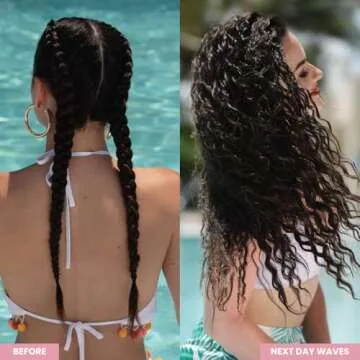 Beachwaver Braid Balm Pre-Braid Prep - Frizz-Taming Hair Primer Foam to Strengthen and Reduce Flyaways with HiX Vegan Bond Multiplers - Create Heatless Curls with Braids - For All Hair Types (4 Fl Oz)