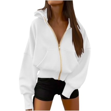 People Free Zip Up Hoodie Fleece Sweatshirt for Fall Fashion