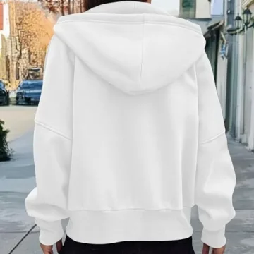 People Free Zip Up Hoodie Fleece Sweatshirt for Fall Fashion