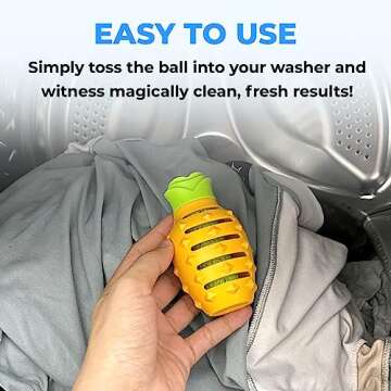 Laundry Masher Pineapple Wash Ball - Natural Reusable Laundry Balls for Washing Machine | Clothes Stain Remover, Odor Eliminator, Fabric Softener | Detergent Alternative