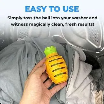 Laundry Masher Pineapple Wash Ball - Natural Reusable Laundry Balls for Washing Machine | Clothes Stain Remover, Odor Eliminator, Fabric Softener | Detergent Alternative