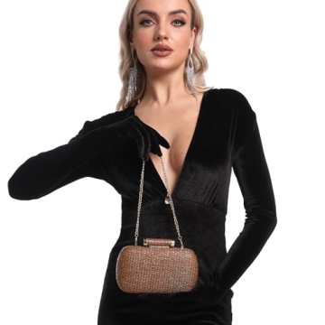 FGG Straw Clutch Purse for Women Wedding Party Straw Evening Handbags Summer Beach Bag Wicker clutch Bag, Coffee, Mini