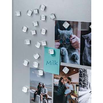 Joyzy Refrigerator Magnets Fridge Magnets Cute Glass Magnets for Fridge Decorative Kitchen Office 24 Pack (White)