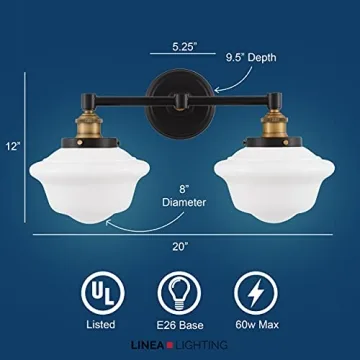 Matte Black Bathroom Light Fixtures with Milk Glass Shades