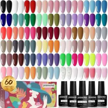 JODSONE 60 PCS Gel Nail Set with Base and Top Coats