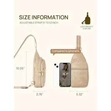 Telena Sling Bag for Women Crossbody Fanny Packs for Women Leather Sling Chest Bag with Adjustable Strap Cinnamon Brown