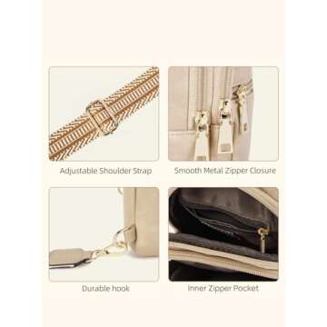 Telena Sling Bag for Women Crossbody Fanny Packs for Women Leather Sling Chest Bag with Adjustable Strap Cinnamon Brown