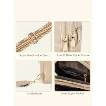 Telena Sling Bag for Women Crossbody Fanny Packs for Women Leather Sling Chest Bag with Adjustable Strap Cinnamon Brown