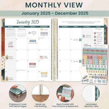 bloom daily planners 2025 Hardcover Calendar Year Goal & Vision Planner (January 2025 - December 202...