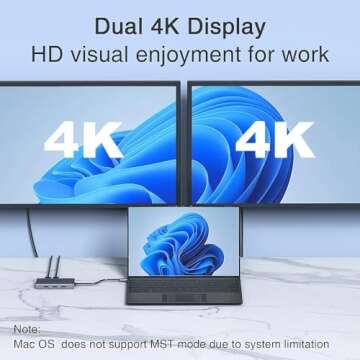 USB C Docking Station 8 IN 1 for Multi-Monitor Setup