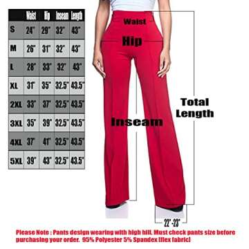 Women's J2 Love High Waist Bell Bottom Flare Pants, Small, Red