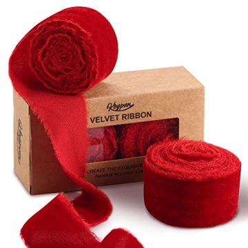 Keypan Velvet Ribbon Rolls for Crafting and Gift Wrapping