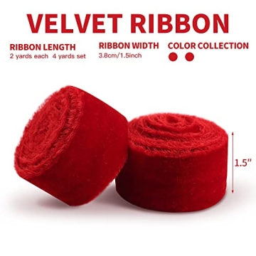 Keypan Velvet Ribbon Rolls for Crafting and Gift Wrapping