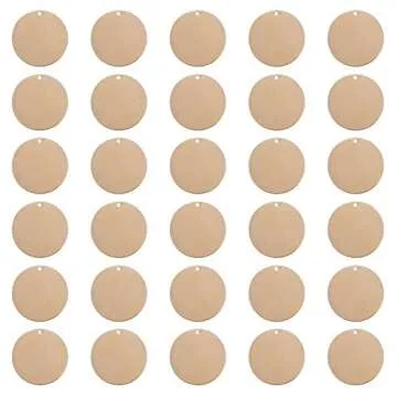BENECREAT 30 Pack Stamping Blanks Brass Blank Pendants for Bracelet Earring Pendant Charms Dog Tags - 0.98"(25mm), Round Shape
