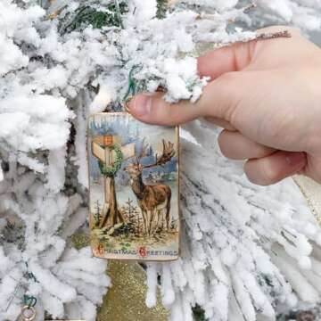 Vintage Retro Christmas Ornaments - Set of 6 Unique Designs