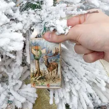 Vintage Retro Christmas Ornaments - Set of 6 Unique Designs