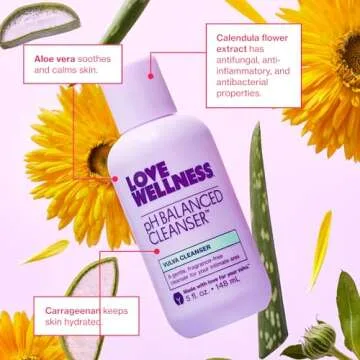 Love Wellness pH Balancing Cleanser | Feminine Vaginal Wash | Fragrance-Free | Vaginal Cleanser for Balanced pH, Intimate Health & Hygiene | Non-Irritating with Aloe Vera for Sensitive Skin | 5 Fl Oz