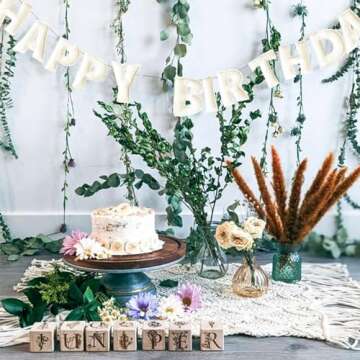 Pre-Strung Happy Birthday Banner - Felt Ball Garland - HAPPY BIRTHDAY Garland, Rainbow Birthday Decorations, Personalized Happy Birthday Sign for Birthday Decor, Party Decor, Photo Prop (White)