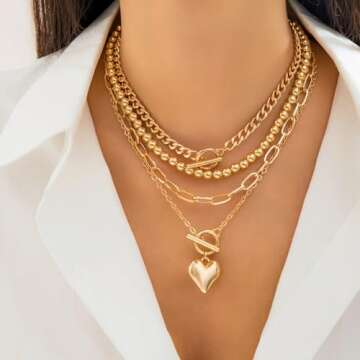 Otxas Layered Gold Necklace -  Elegant Non Tarnish Gold Jewelry Set for Women