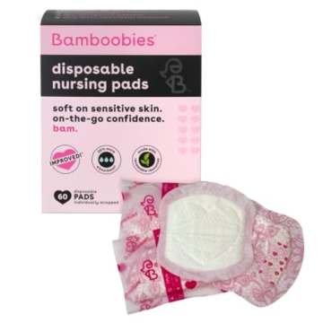 Bamboobies Disposable Nursing Pads for Breastfeeding & Sensitive Skin, Super-Absorbent Milk Proof Pa...