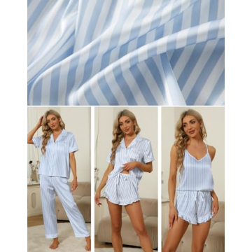 Luxurious SAPJON Silk Pajama Set for Women - 4 Pcs