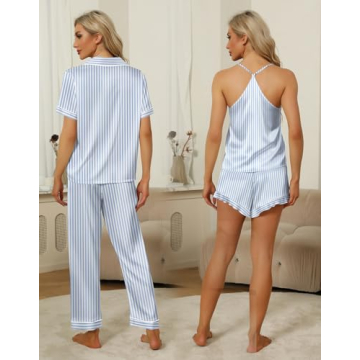 Luxurious SAPJON Silk Pajama Set for Women - 4 Pcs