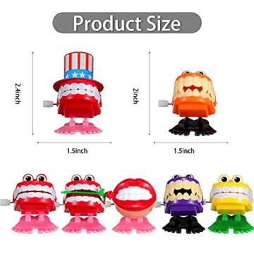 Sumind 7 Pieces Chattering Teeth Wind up Toy Teeth for Teens Chattering Teeth Toys with Eyes Funny Joke Toys Teeth Gift for Boys Girls Party Desktop Decoration