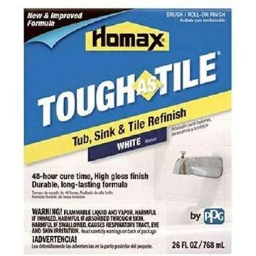 26 oz Homax 720772 White Tough As Tile Brush-On Tub & Tile Epoxy Finish