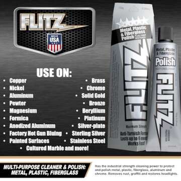 Flitz Metal Polish and Cleaner Paste, Also Works on Plastic, Fiberglass, Aluminum, Jewelry, Sterling...