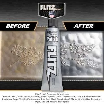 Flitz Metal Polish and Cleaner Paste, Also Works on Plastic, Fiberglass, Aluminum, Jewelry, Sterling Silver - Headlight Restoration and Rust Remover - Made in USA - 5.29 oz