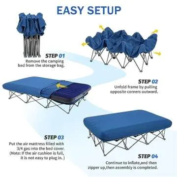 KAMPKEEPER Camping Cot with Inflatable Air Mattress