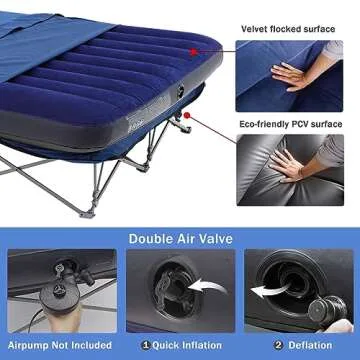 KAMPKEEPER Camping Cot with Inflatable Air Mattress