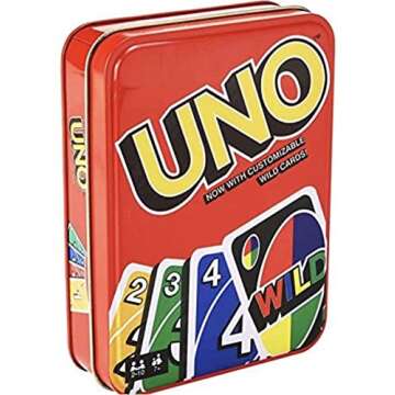 Mattel Games UNO Deluxe Card Game for with 112 Card Deck, Scoring Pad and Pencil, Kid Teen & Adult Game Night for 2 to 10 Players, Makes a Great Gift for 7 Year Olds and Up
