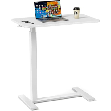 Sweetcrispy Overbed Bedside Table with Wheels, Adjustable Hospital & Home Use Bed Table, Rolling Lap...